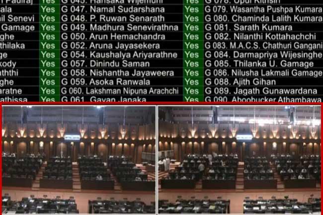 හදිසි තත්ත්වය දීර්ඝ කිරීම වැඩි ඡන්දයෙන් සම්මතයි