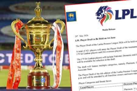 '2026 LPL' ක්‍රීඩක කෙටුම්පතට ක්‍රීඩකයින් 421ක්