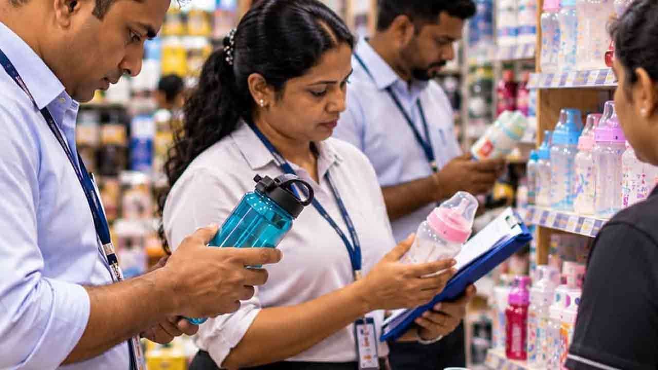 ප්‍රමිතියෙන් තොර ප්ලාස්ටික් බෝතල් සහ  ළදරු කිරි බෝතල් සොයා විශේෂ වැටලීමක්