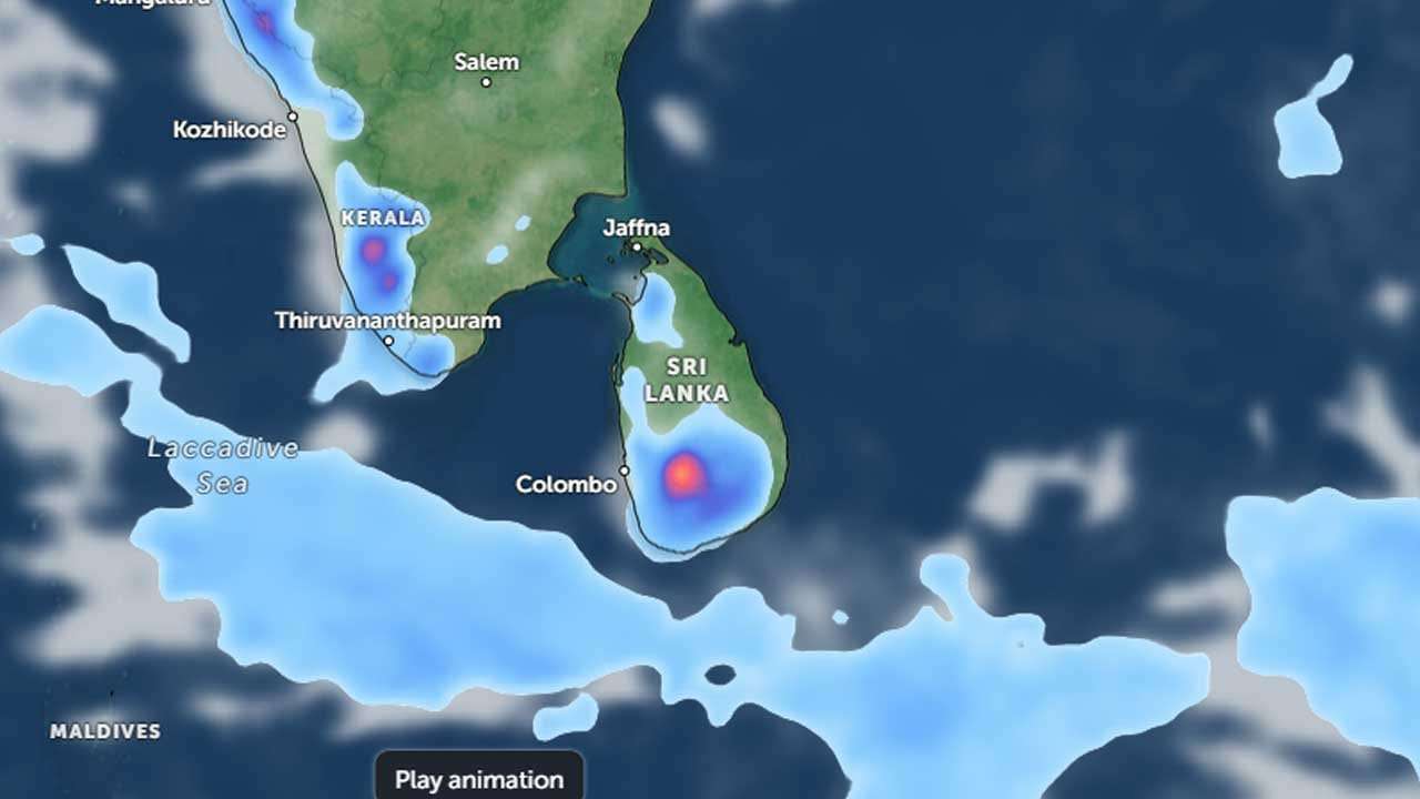 ප්‍රදේශ රැසකට අද තරමක තද වැසි