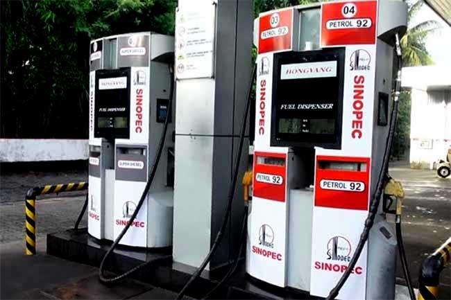 සයිනොපෙක් නවතම ඉන්ධන මිල ගණන් නිවේදනය කරයි