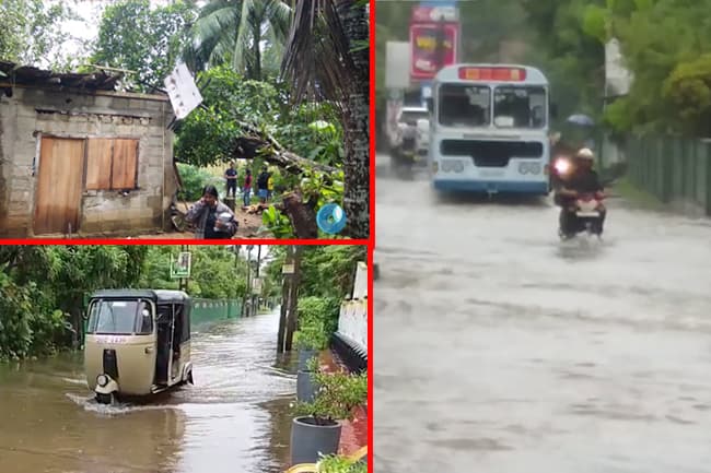 අයහපත් කාලගුණයෙන් දිස්ත්‍රික්ක 6ක පුද්ගලයින් 8346ක් පීඩාවට