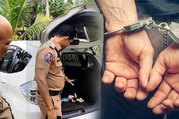 සැප රියේ බලපත්‍ර රහිතව මත්පැන් ප්‍රවාහනය කළ අයෙකු අත්අඩංගුවට