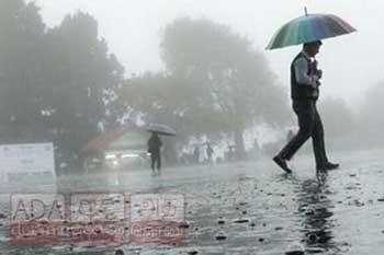 ප්‍රදේශ කිහිපයකට වැසි