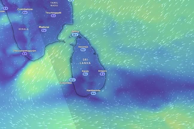 දිවයින ආශ්‍රිත පහළ වායුගෝලයේ අඩුපීඩන කලාපයක්