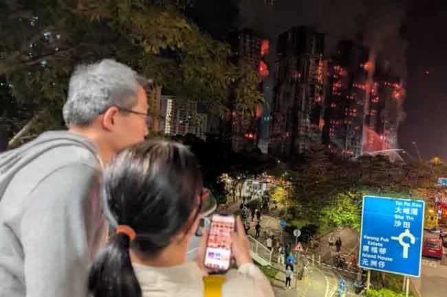 හොංකොංහි මහල් නිවාස සංකීර්ණයේ ගින්නෙන් මියගිය ගණන ඉහළට