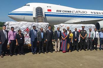 චීන ආධාර තොගයක් රැගත් ගුවන්යානයක් කටුනායකට