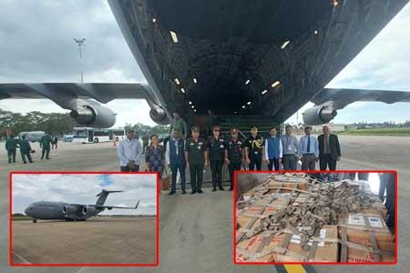 ඖෂධ ඇතුළු ආධාර රැගත් තවත් ඉන්දීය ගුවන්යානයක් දිවයිනට