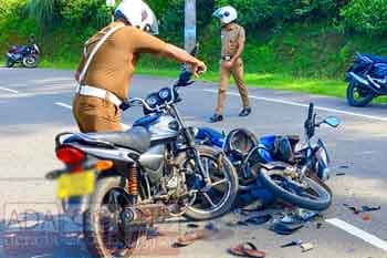 යතුරුපැදි දෙකක් එකිනෙක ගැටී බිහිසුණු අනතුරක්