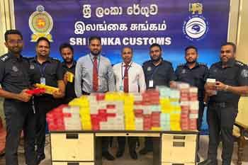 ලක්ෂ 60 ඉක්මවූ දුම්වැටි තොගයක් සමග චීන ජාතිකයින් තිදෙනෙක් අත්අඩංගුවට