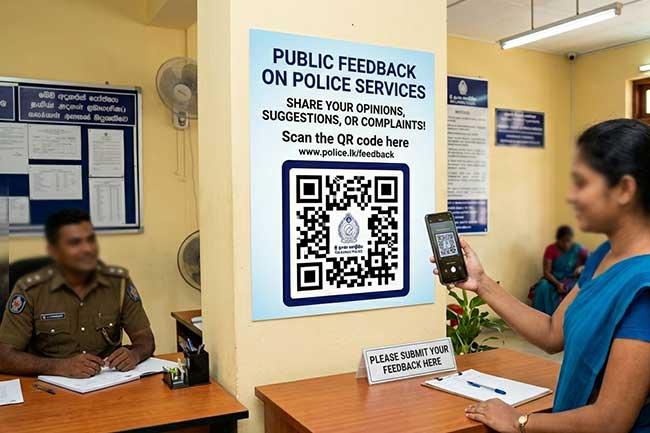 පොලිස් සේවය පිළිබඳ මහජන අදහස් ලබාගැනීමට QR කේතයක්
