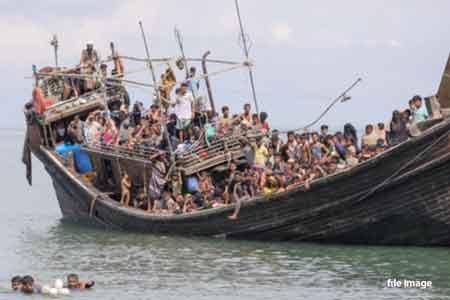 මියන්මාර මුහුද ආසන්නයේ බෝට්ටු දෙකක් පෙරළී අනතුරක්