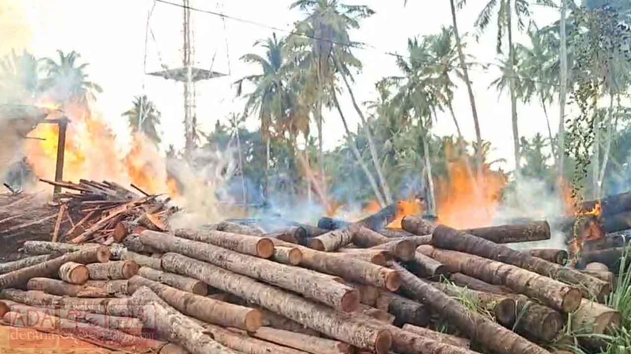 මාදම්පේ පොල් ලී ආශ්‍රිත නිෂ්පාදන ආයතනයක හදිසි ගින්නක්