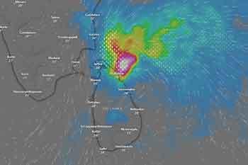 කාලගුණයෙන් රතු නිවේදනයක් - පීඩන අවපාතය ත්රිකුණාමලයට 80km දුරින්