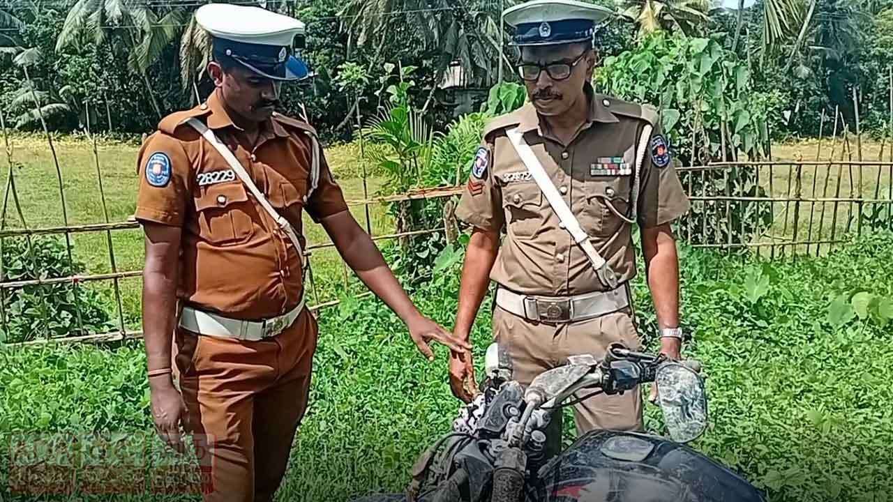 සංගීතයක් බලලා හෙල්මට් නැතුව ගිය යතුරුපැදිකරු මාරයාට බිලි