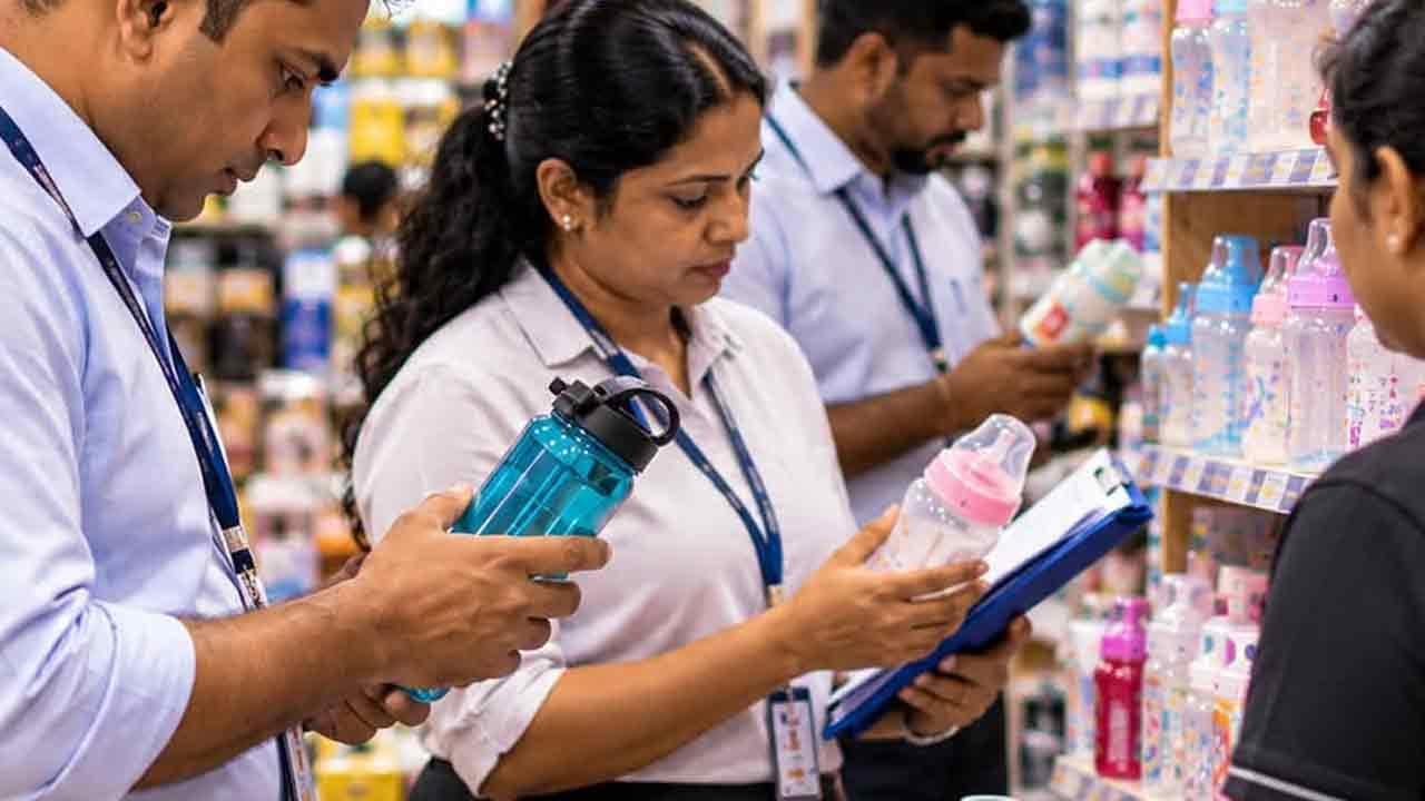 ප්රමිතියෙන් තොර ප්ලාස්ටික් බෝතල් සහ ළදරු කිරි බෝතල් සොයා විශේෂ වැටලීමක්